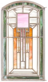 Small Arts & Crafts Arched Stained Glass Window