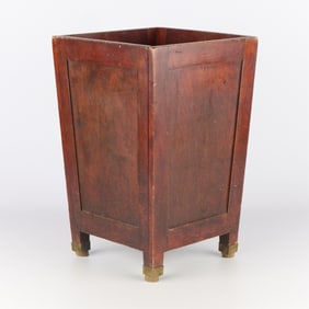 Sikes Co. Vtg Arts & Crafts Wooden Waste Basket
