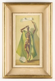 Illegibly Signed Oil on Board "C'est La Vie" Painting