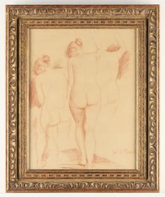 Orlando Rouland Nude Woman Sanguine on Paper