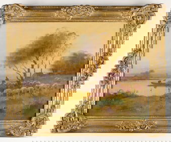 Villemont Continental School 19th c. Sheep Painting