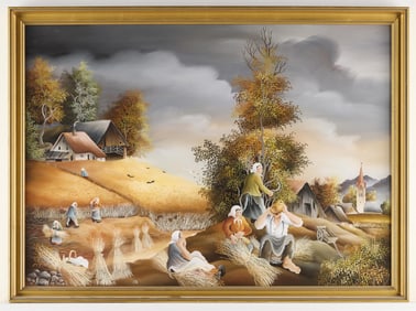 Konrad Peternelj "Wheat Time" Painting 1984