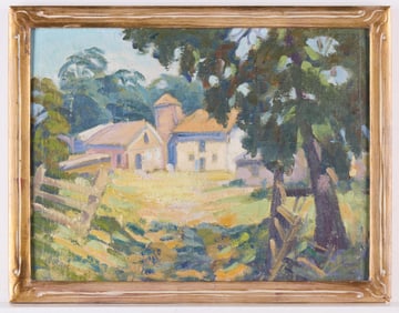 Raymond Stelzner "Farm on Cape Ann" Painting