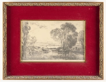 Charles Daubigny "The Hydraulic Machine" Etching