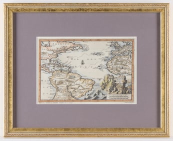 Antique Atlantic Ocean Hand-colored Map