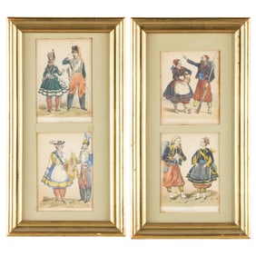 Grp French Infantry Hand-Colored Engravings