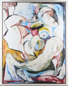 Uwe Hassler O/C Painting of Abstract Nude Figure