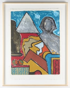 Italo Scanga Abstract Painted Monotype 1986