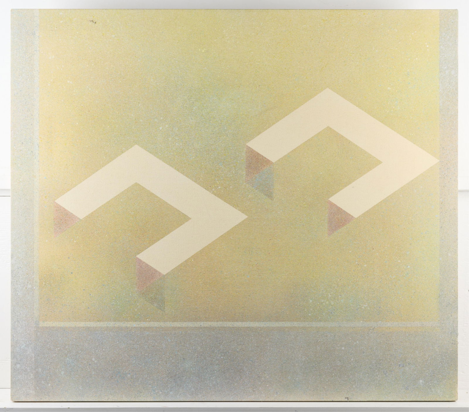 Astrid Fitzgerald "#39" Painting 1974: Large abstract acrylic on canvas painting titled "#39". Signed, titled, and dated on verso.Height: 43 1/2 in x width: 48 in x depth: 1 1/2 in.