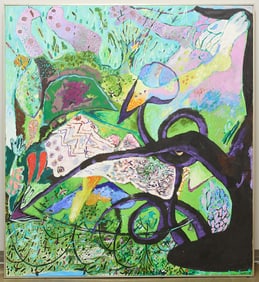 Signed Scott "Young Man Fighting Fear" Painting