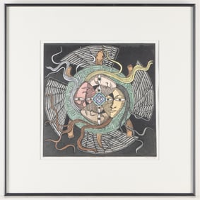 Marvin Hill "Quadrangel" Woodblock
