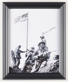 Signed Charles W. Lindberg "Iwo Jima" Photograph