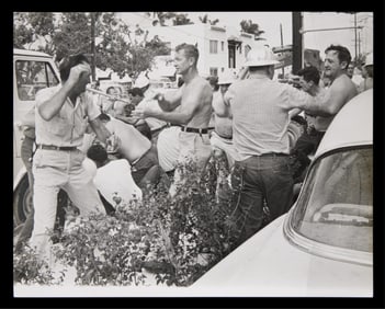 John Walther "Labor Union Fight" Press Photo 1966