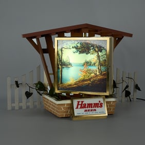 Vintage Hamm's Beer Rotating Clock Sign