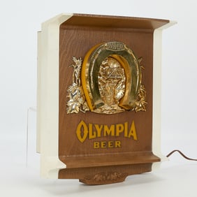 Vintage Olympia Beer Good Luck Horseshoe Sign
