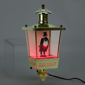 Vintage Old Crow Bourbon Whiskey Lantern Sign