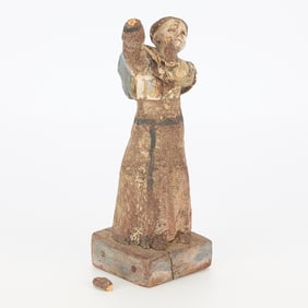 19th c. St. Francis Santos Polychrome Figure
