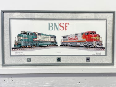 Burlington Northern Santa Fe "The Merger" Print w/ Pins