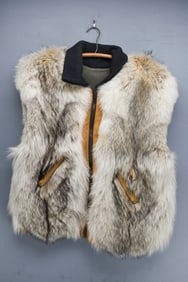 Men's Fur & Leather Vest, Fleece Lining