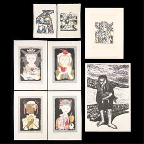 8 Mid-20th c. Japanese Watanabe Woodblock Prints