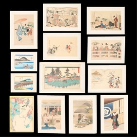 13 Japanese Woodblock Prints & Reproductions