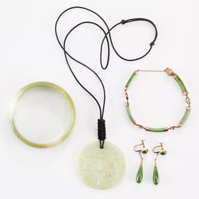 Group Jade & Gold Jewelry