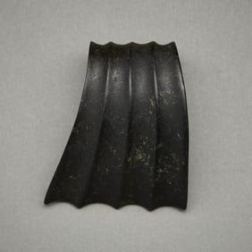 Chinese Carved Black Fish Fin Pendant