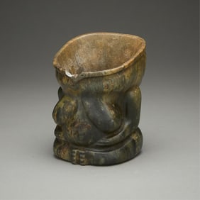 Old Chinese Carved Hardstone/Jade Nude Figure Cuff
