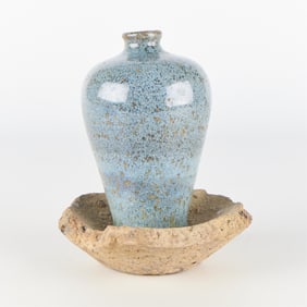 Misfired Robin's Egg Chinese Vase