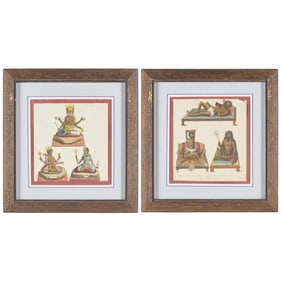 2 20th c. Indian Hindu Ascetic Deity Prints