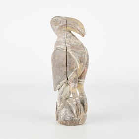 20th c. PNG Sepik River Wood Hornbill Bird Figure