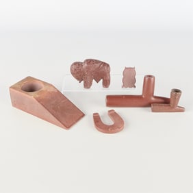 6 Pc Catlinite Carvings
