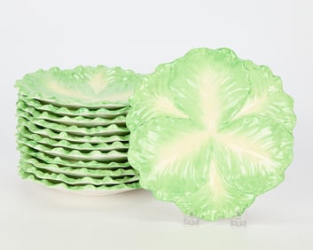 Set 12 Italian Mottahedeh Pottery Cabbage Plates