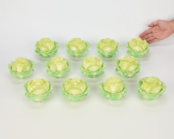 Set 12 Italian Mottahedeh Pottery Cabbage Dishes
