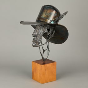 Patinated Bronze Cowboy Bust