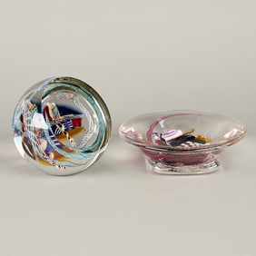 Grp Glass Dish & Paperweight