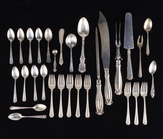 Lrg Group Misc. Sterling & Silverplate Silverware