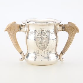 Gorham Sterling Antler Handled Cup 287.9 g