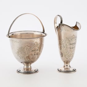 2 Victorian English Coin Silver Vessels