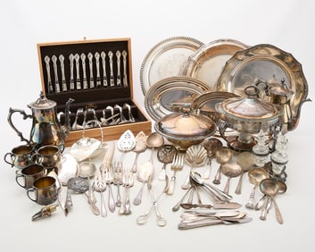 Very Lrg Group Misc. Silverplate Objects