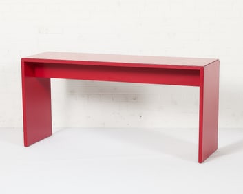 Red Laminate Parsons Console Table