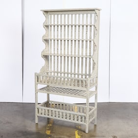 Vintage Decorative Wooden Crackle Display Shelf
