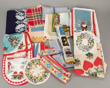 Large Group Vtg Swedish Folk Art Linens & Textiles
