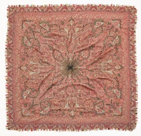 Kashmiri Red Paisley Shawl Textile