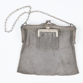 Antique German Silver Mesh Purse