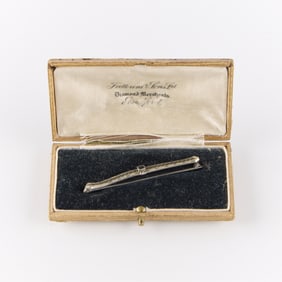Silver Bar Brooch & Antique Box
