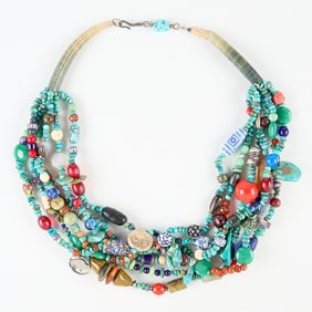 Mixed Stone Beaded Necklace