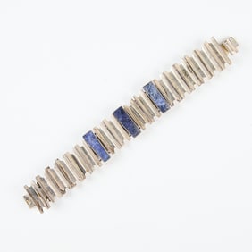 Taxco Mexican Sterling & Lapis Bracelet