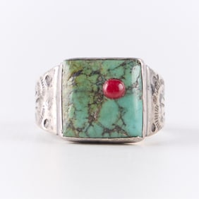 Southwest Navajo Style Ring Sz 9