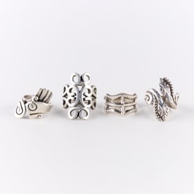 4 Southwestern & Mexican Silver Rings